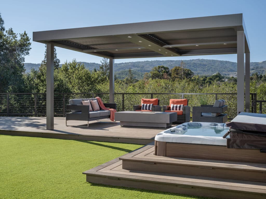 pergola with hot tub - StruXure Pergolas In Northern California - Smart motorized Pergolas for Homeowners, contractors, and businesses
