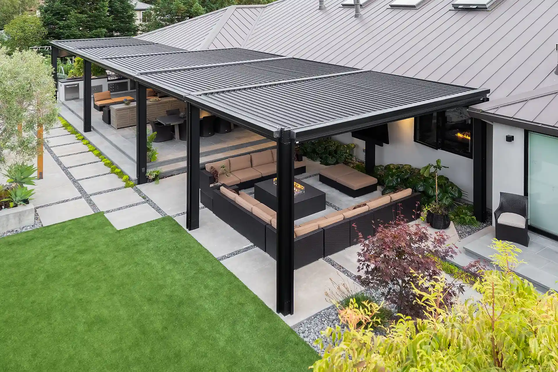 smart motorized pergolas for outdoor living spaces